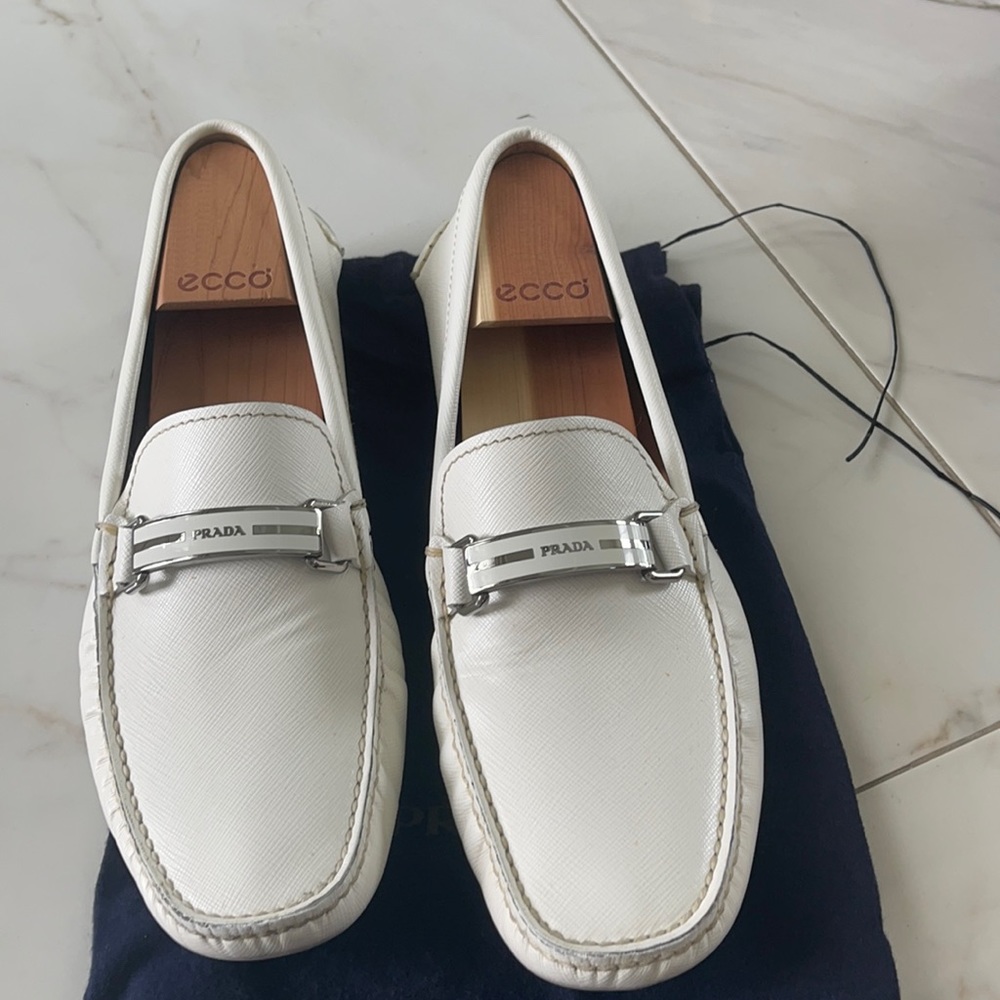 White Prada 7 1/2 Prada size USA 8 1/2